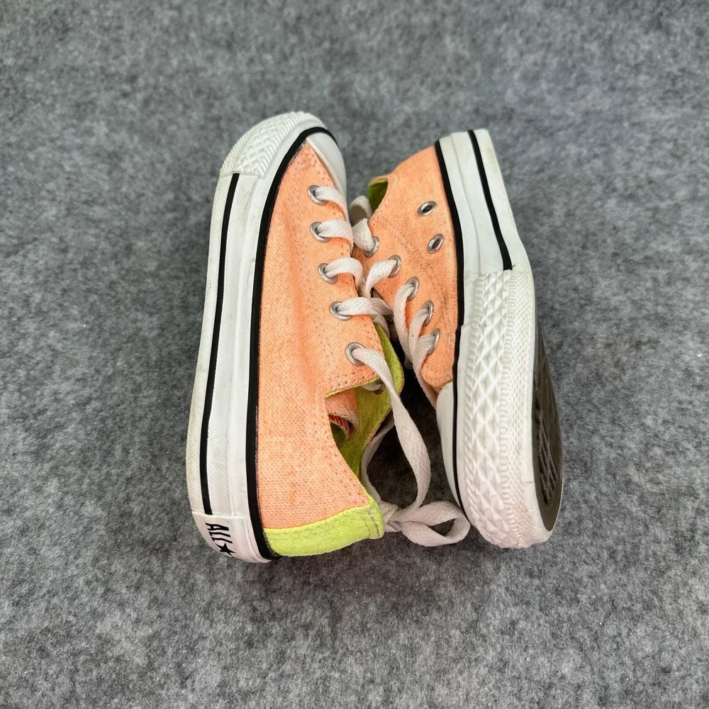 Converse Chuck Taylor All Star Junior 12 Neon Orange Yellow Low Top 637348F